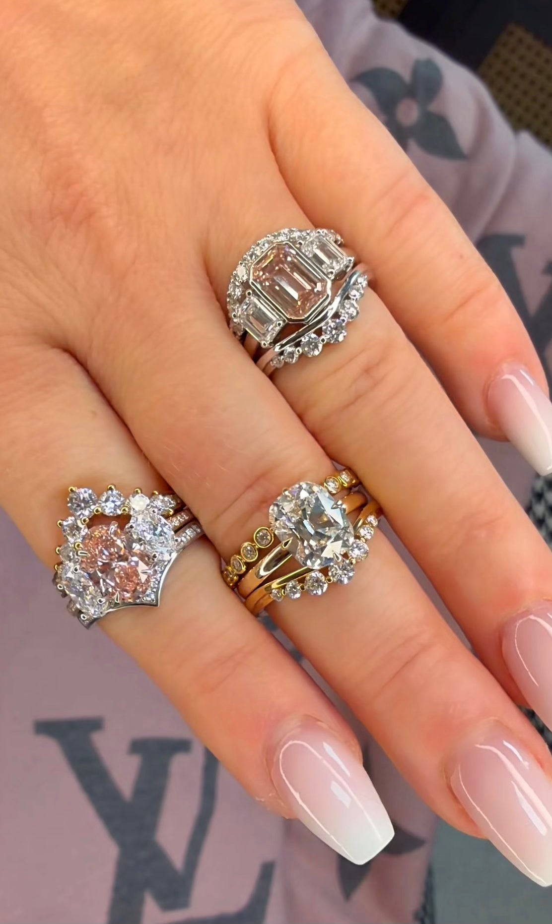 Fancy Pink Lab Diamond Rings 