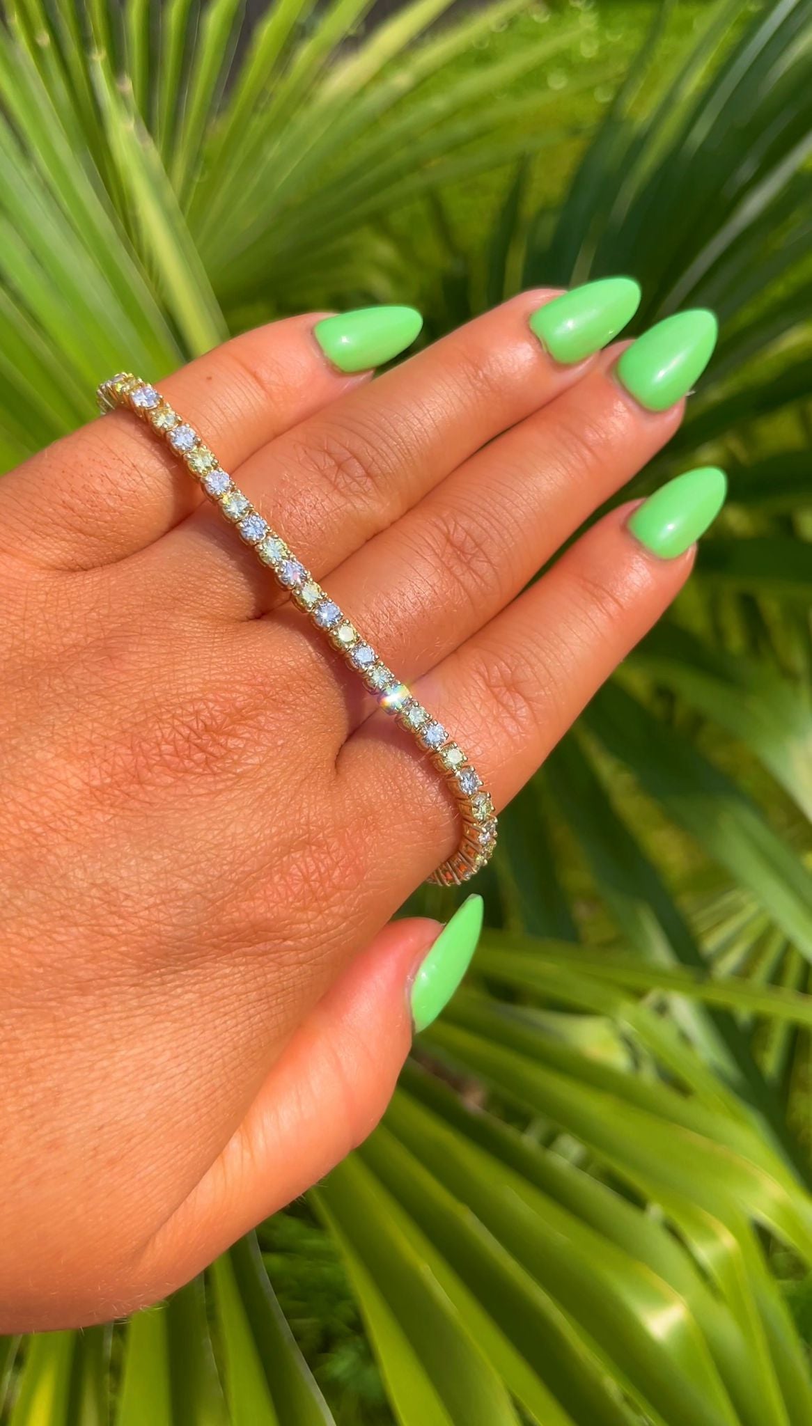 Tennis Bracelet 5.5Ct Lab Fancy Yellow and Clear Diamond 9k Casing