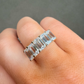 18K 4.9Ct IGi Lab Diamond Emerald Eternity Ring