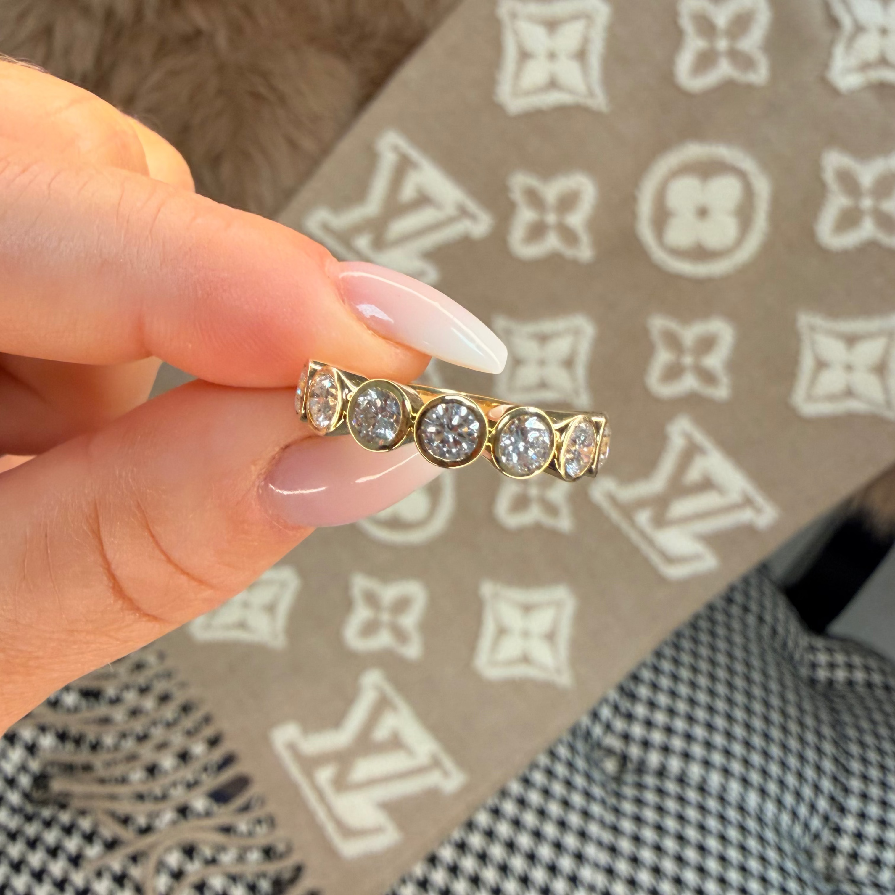 18k Rub Over Gold Lab Diamond Eternity Band