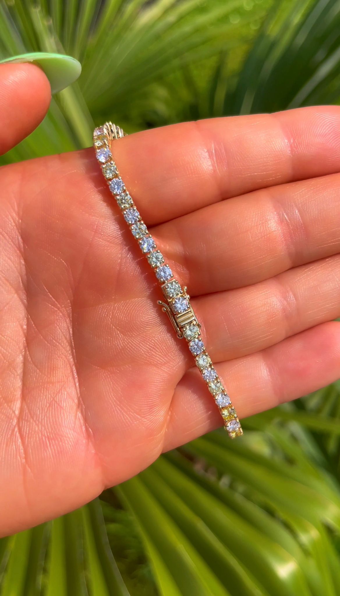 Tennis Bracelet 5.5Ct Lab Fancy Yellow and Clear Diamond 9k Casing