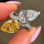 Amalfi 5.5Ct Yellow Pear 'Toi Et Moi' Custom 14K Diamond Ring