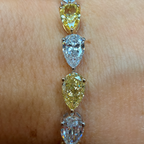 Amalfi Vine 16.5Ct 14K Gold Custom Fancy Yellow Diamond Pear Bracelet