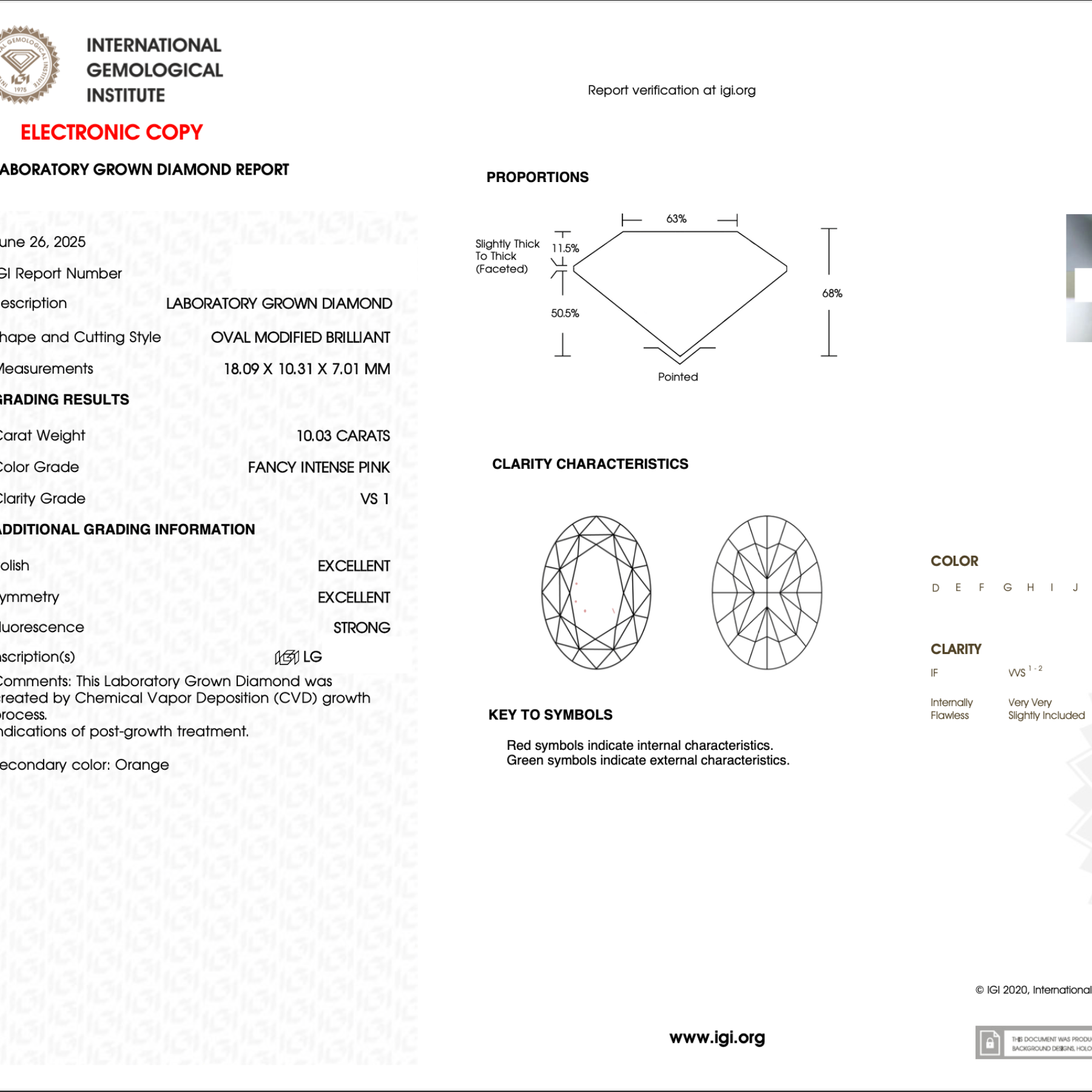 10.03Ct Fancy Pink Lab Grown Oval Diamond (Loose)