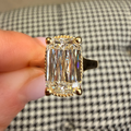 Hand Crafted 18K Antique Cut Lab Diamond Ring