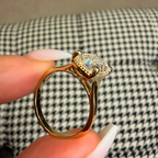 Hand Crafted 18K Antique Cut Lab Diamond Ring