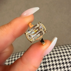 Hand Crafted 18K Antique Cut Lab Diamond Ring