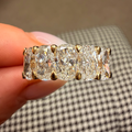 18K 4.5Ct Lab Diamond Elongated Cushion Eternity