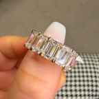 18K 4.9Ct IGi Lab Diamond Emerald Eternity Ring