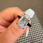 Hand Crafted 950 Platinum Antique Cut Lab Diamond Ring