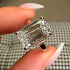 Hand Crafted 950 Platinum Antique Cut Lab Diamond Ring