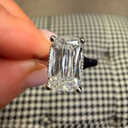 Hand Crafted 950 Platinum Antique Cut Lab Diamond Ring