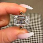 Hand Crafted 950 Platinum Antique Cut Lab Diamond Ring