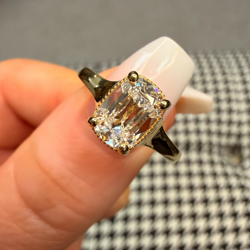 18K Hand-Engraved Vintage Old Miner GIA Certified Lab Diamond Ring