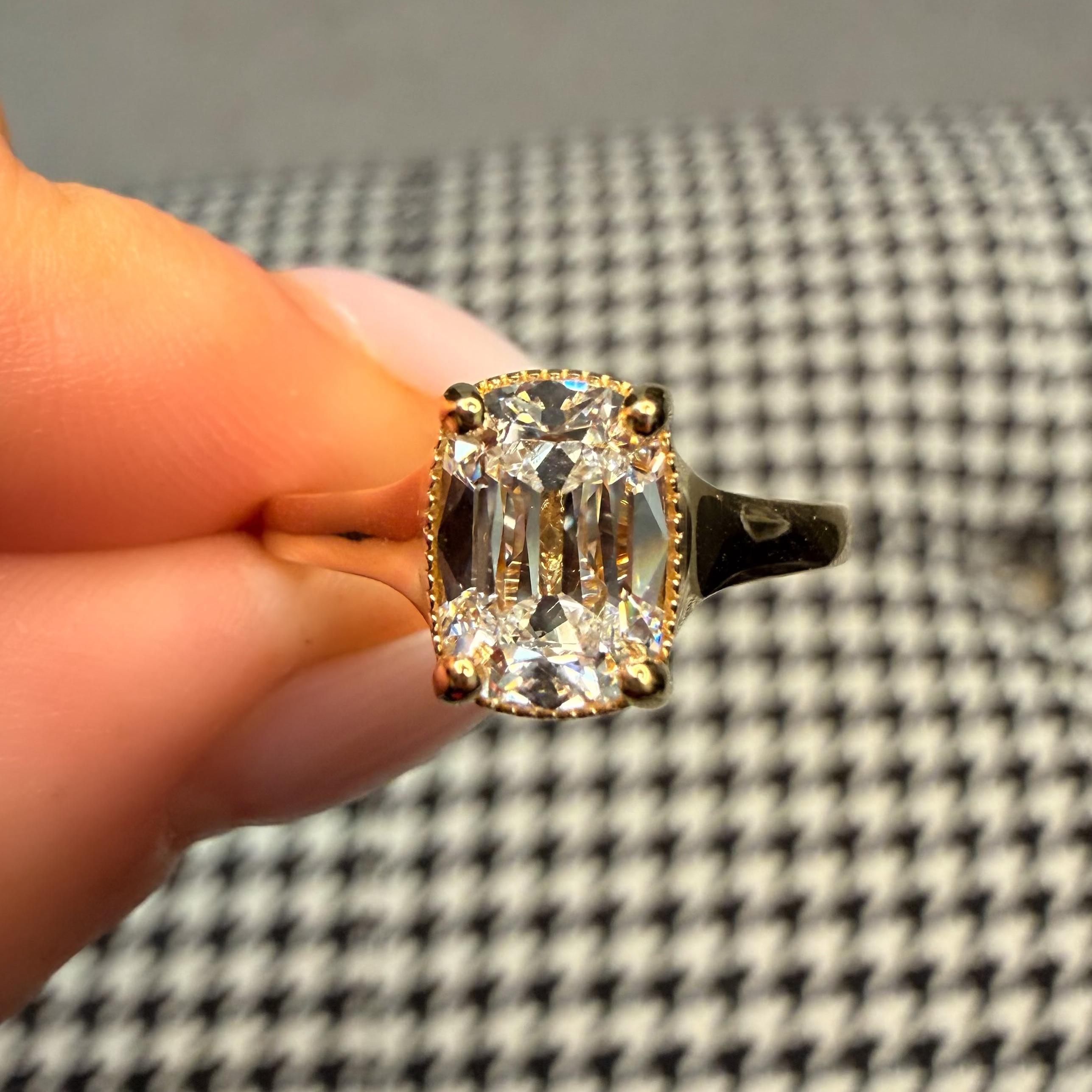 18K Hand-Engraved Vintage Old Miner GIA Certified Lab Diamond Ring