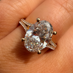 Close-up of a diamond ring on a finger