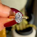 Oval Hidden Halo Tulip Ring 18k Two Tone