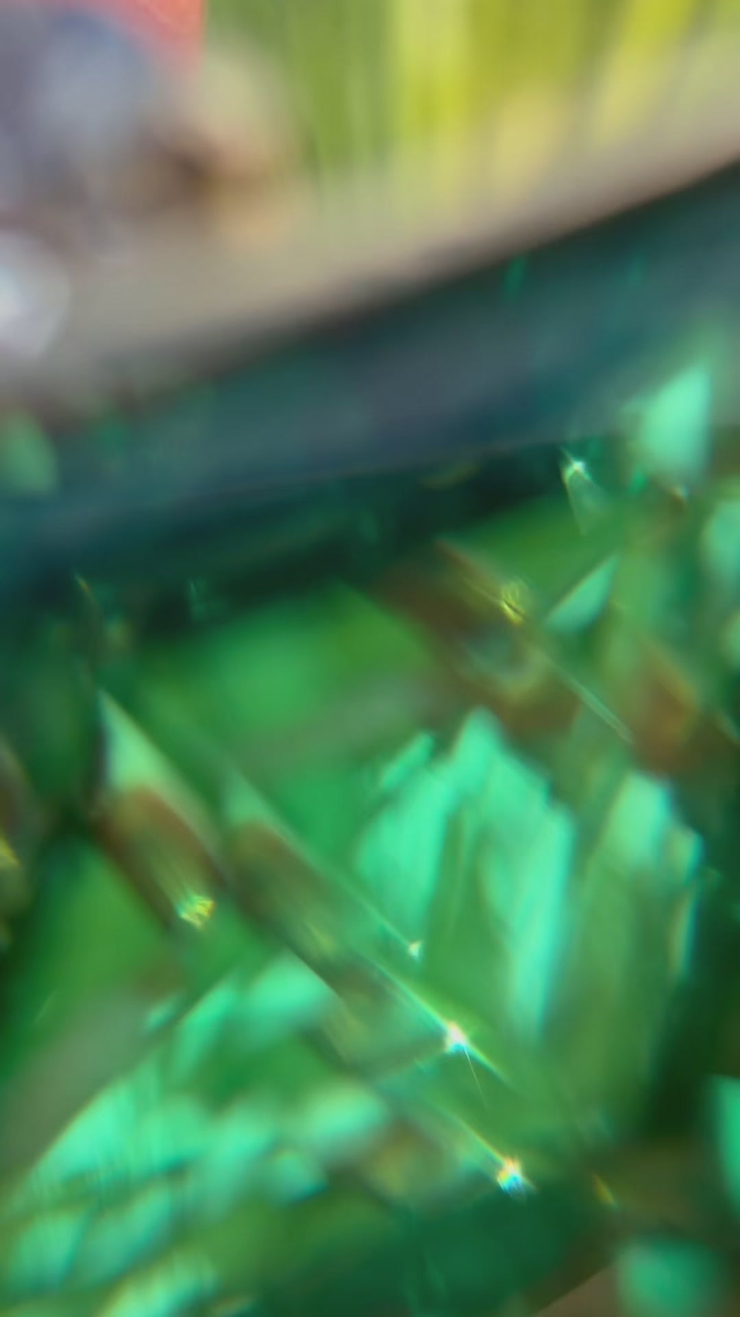 18K Yellow Gold 1.8Ct Lab Grown Lozenge Emerald Illusion Ring
