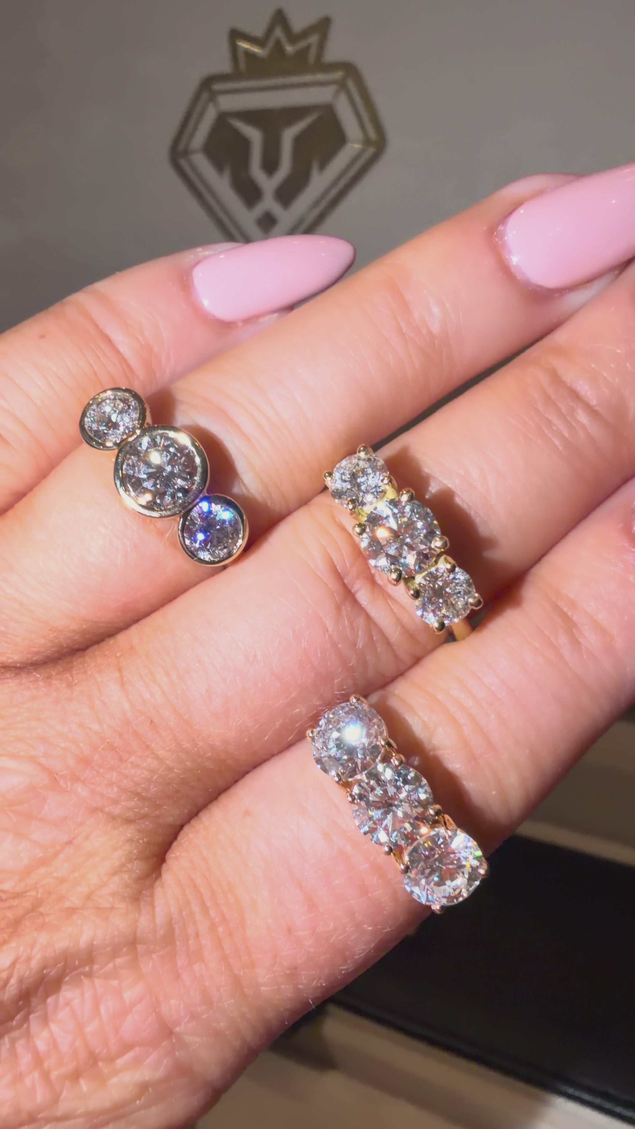 18K Yellow Gold 2.0ct Round Trilogy