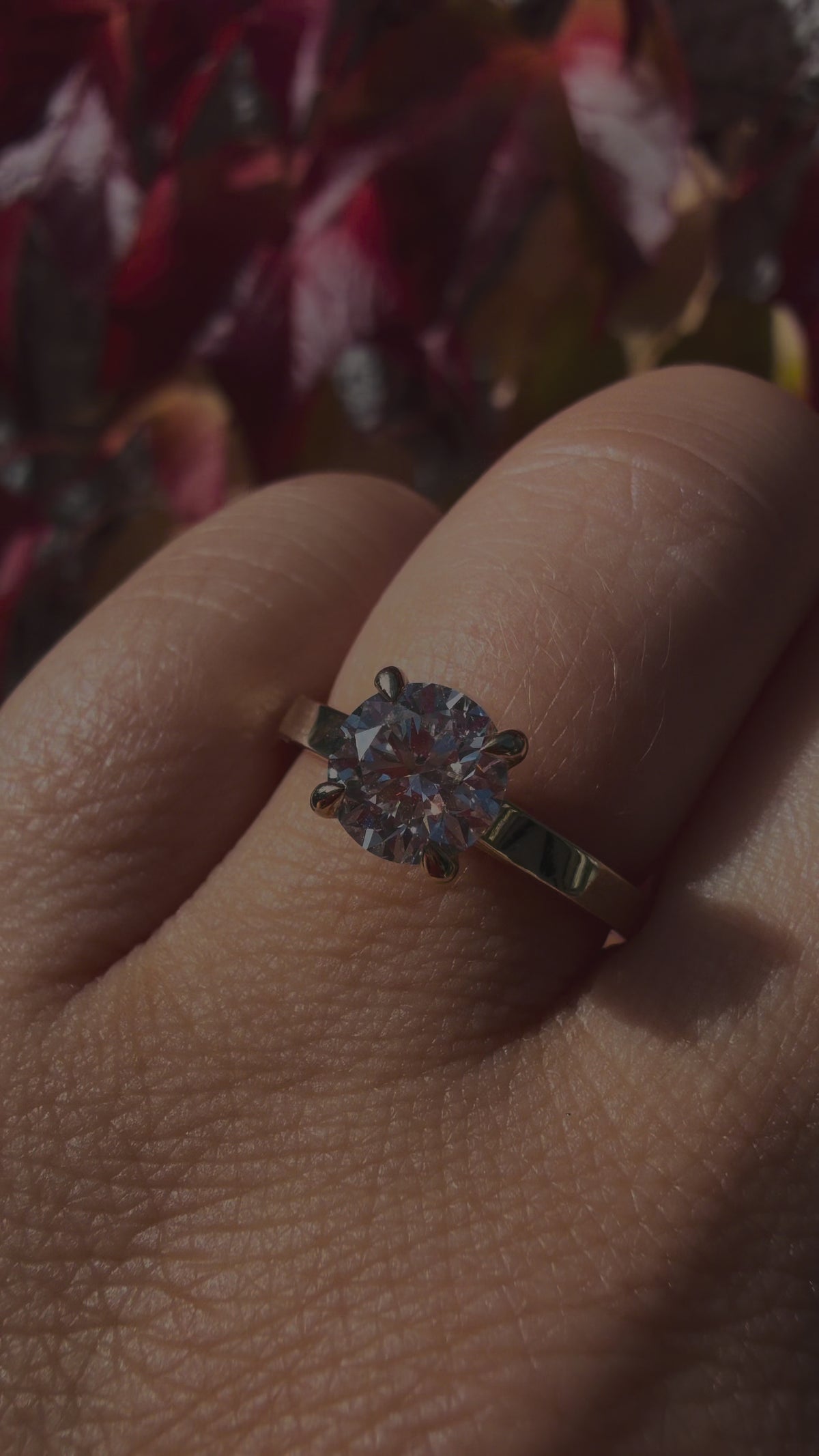 1.25Ct 9K Yellow Gold Round Brilliant Cut Lab Grown Diamond Engagement Ring