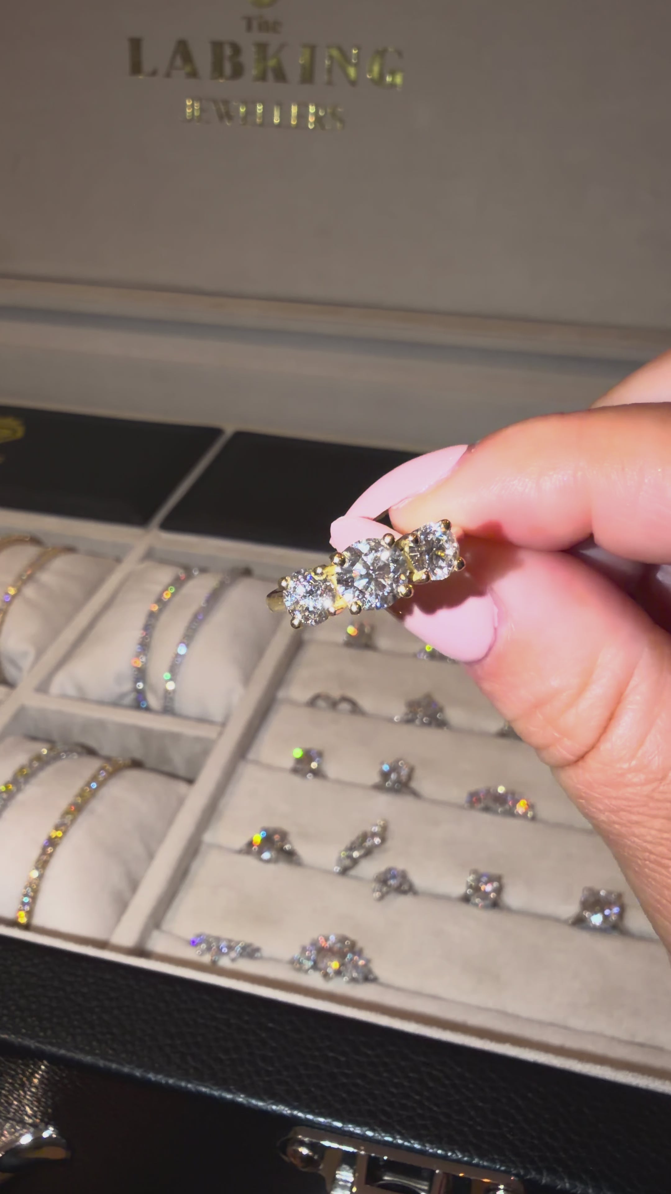 18K Yellow Gold 2.0ct Round Trilogy