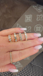 18k Rub Over Gold Lab Diamond Eternity Band