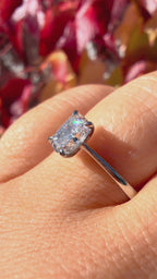 1.2Ct Platinum Elongated Cushion Cut Lab Grown Diamond Engagement Ring