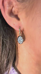 14K 6.0Ct Oval Antique Georgian Lab Grown Diamond Drop Earrings