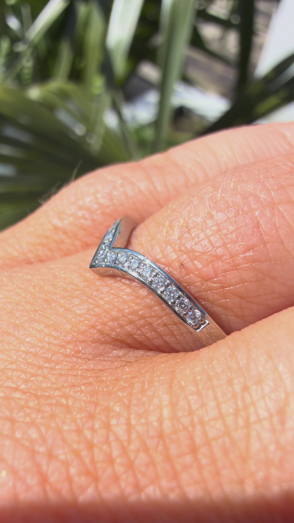 Platinum 0.2Ct Round Lab Grown Diamond Tappered Wedding Band