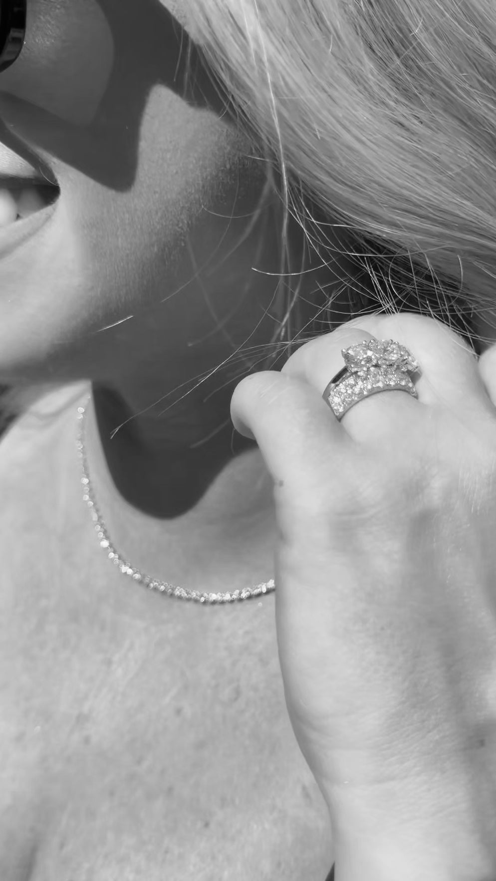 18K White Gold 10.0Ct Round Lab Diamond Tennis Necklace