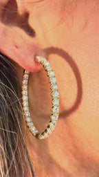 14K 4.94Ct Yellow Gold Lab Grown Diamond Large Hoops