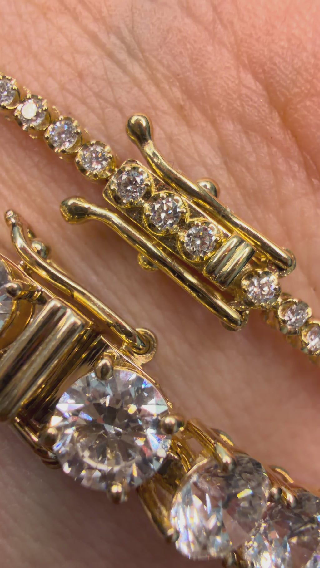 18.0Ct 14K Gold Lab Grown Diamond Mother Tennis Bracelet