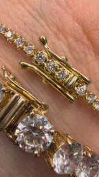 18.0Ct 14K Gold Lab Grown Diamond Mother Tennis Bracelet
