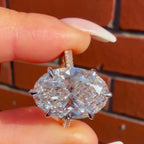 18K Gold 8.1ct Oval Lab Grown Diamond Hidden Halo Engagement Ring