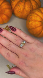 18K Fancy Vivid Orange Lab Diamond Oval Trilogy