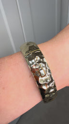 Sultan Solid 14K Yellow Gold Hinged Cuff