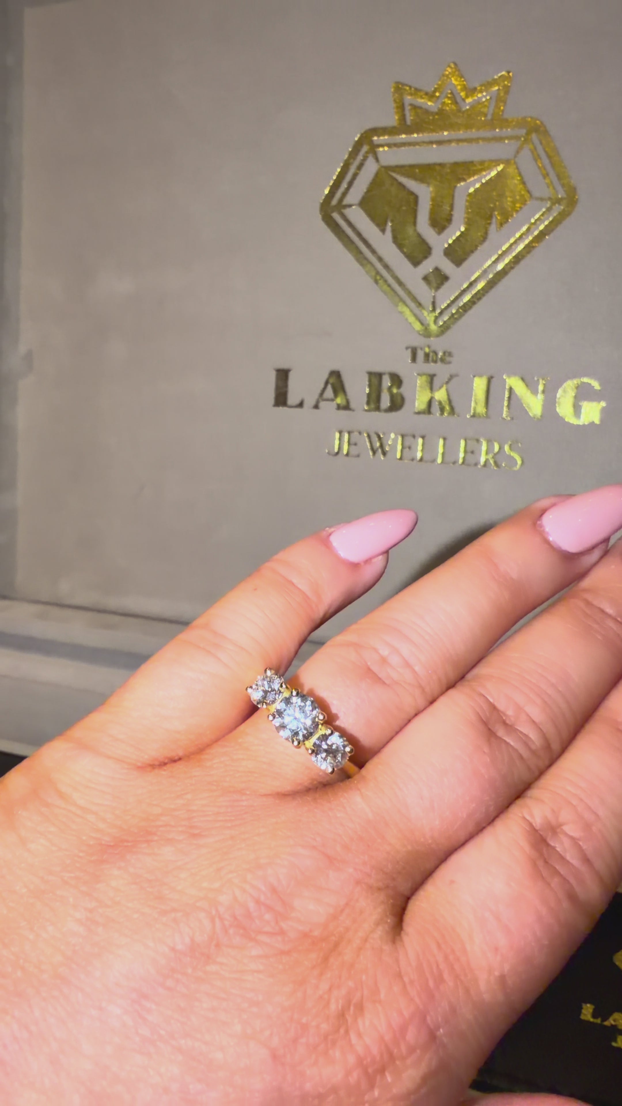 18K Yellow Gold 2.0ct Round Trilogy
