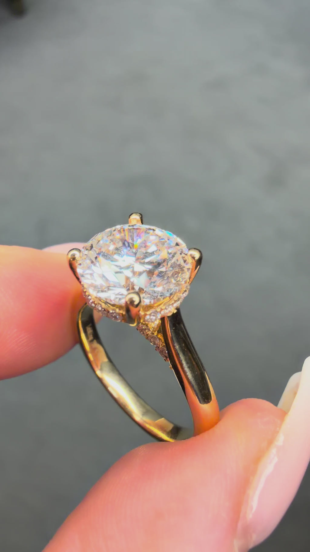 3.3Ct Round Brilliant 14K Gold Lab Diamond Solitaire Ring