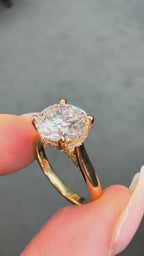 3.3Ct Round Brilliant 14K Gold Lab Diamond Solitaire Ring