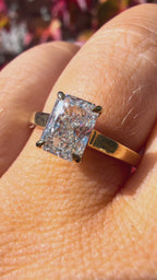 1.2Ct 9K Yellow Gold Radiant Cut Lab Grown Diamond Engagement Ring